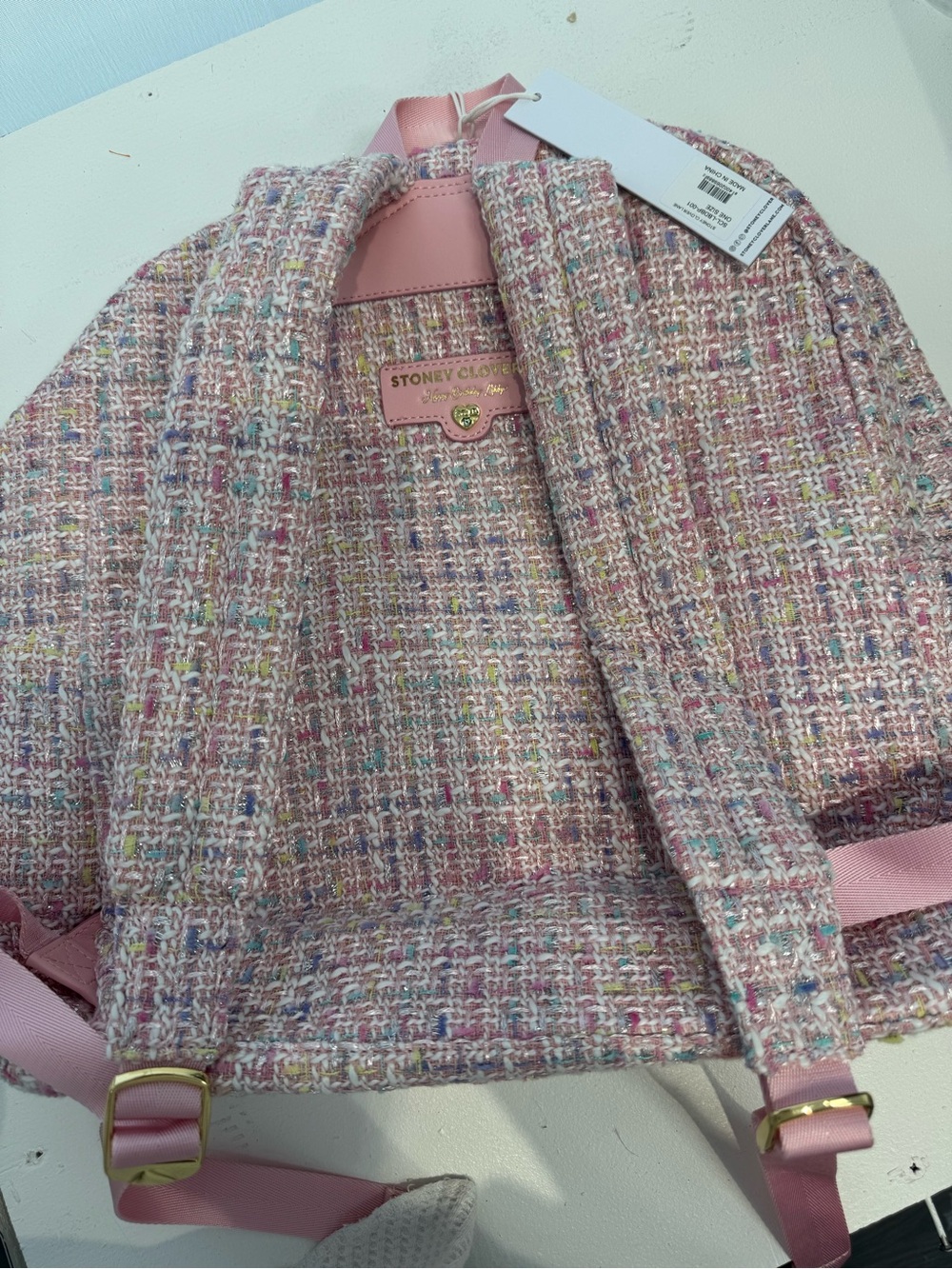 Libby Stoney Clover Lane Pink Tweed 3 Piece Set  with Gold Hardware - Picture 16 of 16